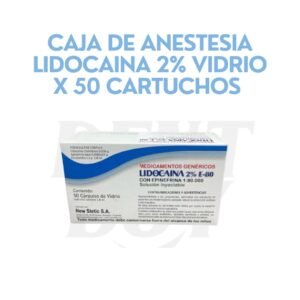 CAJA DE ANESTESIA LIDOCAINA 2% VIDRIO X 50 CARTUCHOS