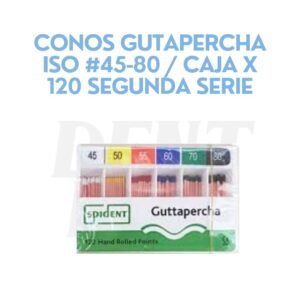 CONOS GUTAPERCHA ISO #45-80 / CAJA X 120 SEGUNDA SERIE