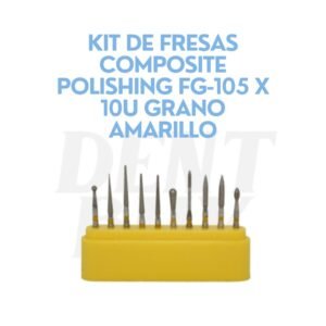 KIT DE FRESAS COMPOSITE POLISHING FG-105 X 10U GRANO AMARILLO