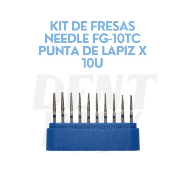KIT DE FRESAS NEEDLE FG-10TC PUNTA DE LAPIZ X 10U
