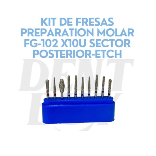 KIT DE FRESAS PREPARATION MOLAR FG-102 X10U SECTOR POSTERIOR