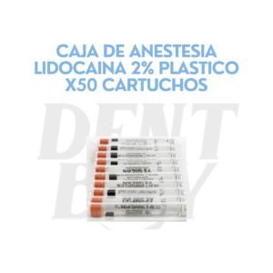 CAJA DE ANESTESIA LIDOCAINA 2% PLASTICO X50 CARTUCHOS
