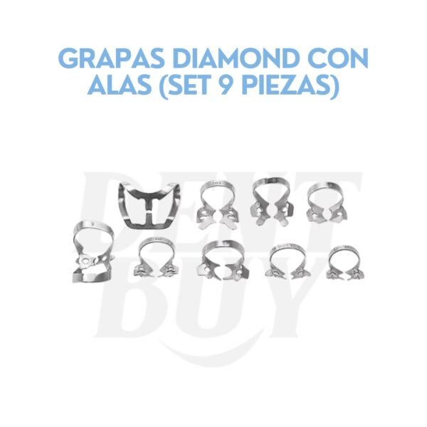 GRAPAS DIAMOND CON ALAS (SET 9 PIEZAS)