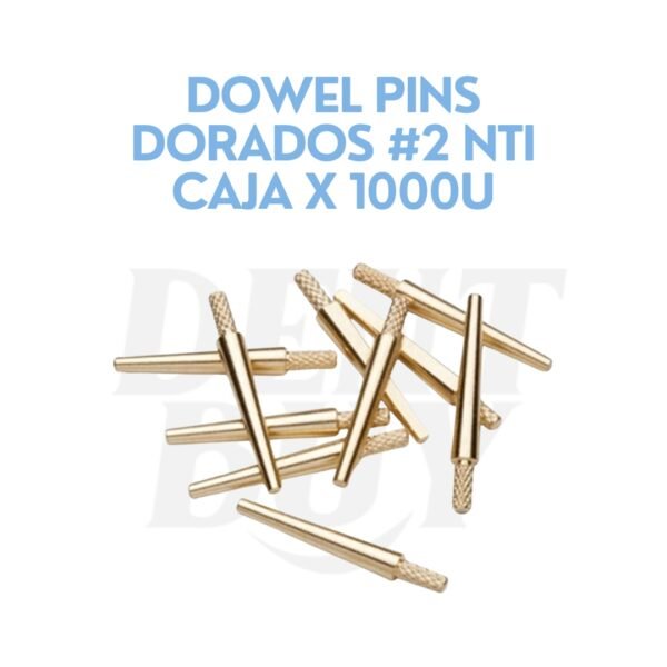 DOWEL PINS DORADOS #2 NTI CAJA X 1000U