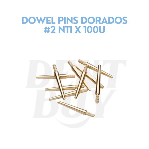 DOWEL PINS DORADOS #2 NTI X 100U