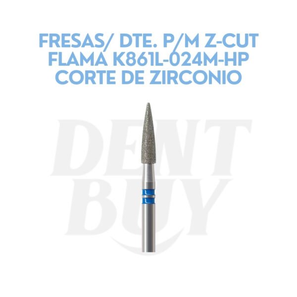FRESAS/ DTE. P/M Z-CUT FLAMA K861L-024M-HP CORTE DE ZIRCONIO
