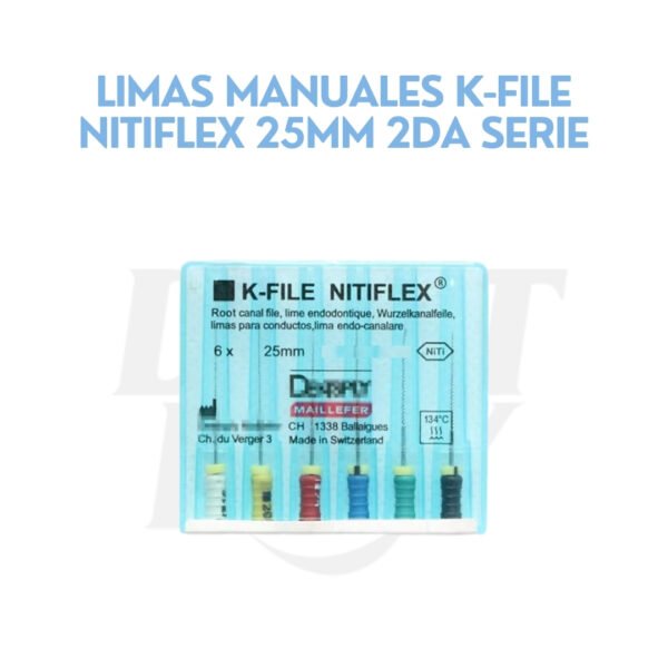 LIMAS MANUALES K-FILE NITIFLEX 25MM 2DA SERIE