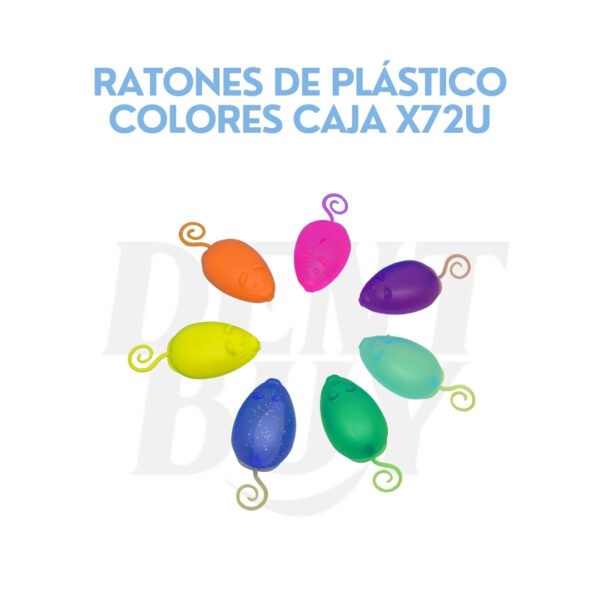 RATONES DE PLÁSTICO COLORES CAJA X72U