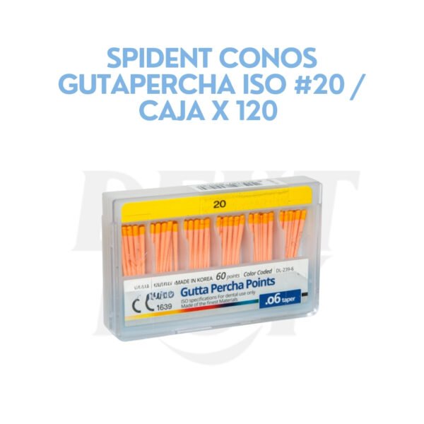 SPIDENT CONOS GUTAPERCHA ISO #20 / CAJA X 120