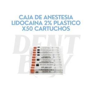 CAJA DE ANESTESIA LIDOCAINA 2% PLASTICO X50 CARTUCHOS
