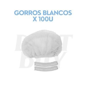 GORROS BLANCOS X 100U