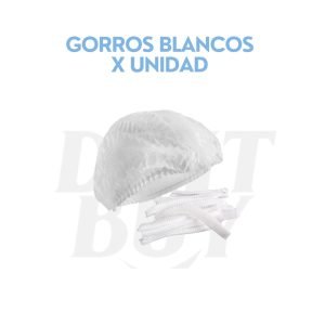 GORROS BLANCOS X UNIDAD