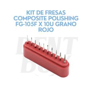 KIT DE FRESAS COMPOSITE POLISHING FG-105F X 10U GRANO ROJO