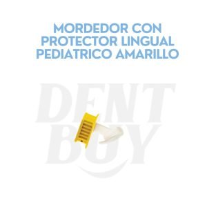 MORDEDOR CON PROTECTOR LINGUAL PEDIATRICO AMARILLO