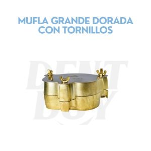 MUFLA GRANDE DORADA CON TORNILLOS